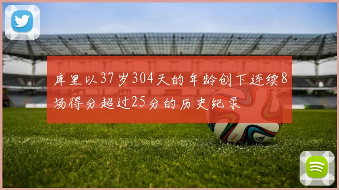 库里以37岁304天的年龄创下连续8场得分超过25分的历史纪录